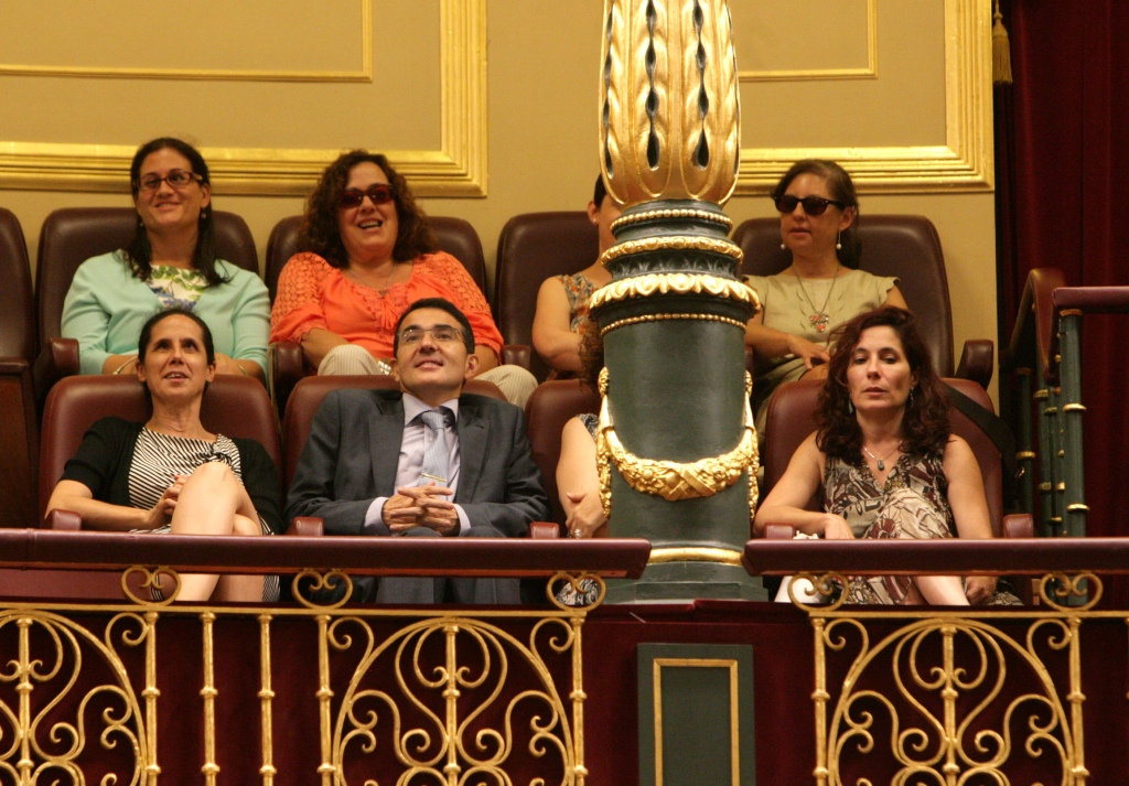 Reponsables de la ONCE en el acto celebrado en el Congreso de los Diputados de la adhesión de España al Tratado