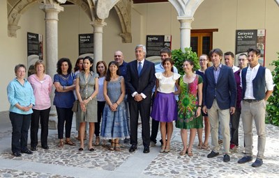 El alcalde, José luis Rivas (en el centro), junto a los representantes del proyecto 'String' reunidos en Ávila