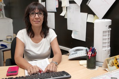 Eva Calvo organizando el día de trabajo