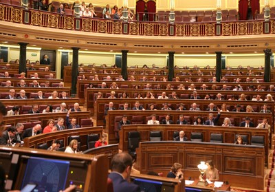Imagen del hemiciclo del Congreso de los Diputados durante el acto de adhesión