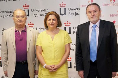 De izquierda a derecha: Ramón Sarmiento, Lucía Méndez, y Fernando Vilches