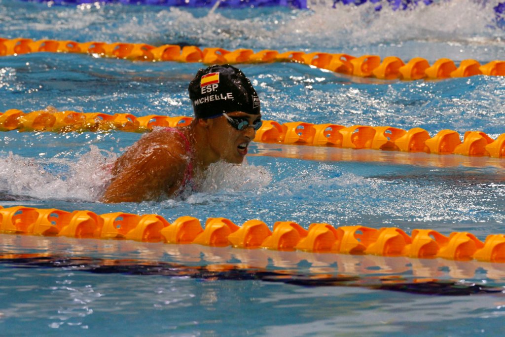 Michelle Alonso, en pleno esfuerzo durante la competición