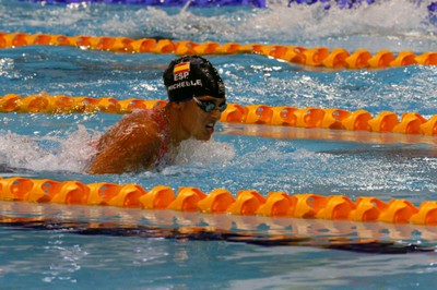 Michelle Alonso, en pleno esfuerzo durante la competición