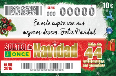 Reproducción de un cupón del Extraordinario con uno de sus mensajes navideños
