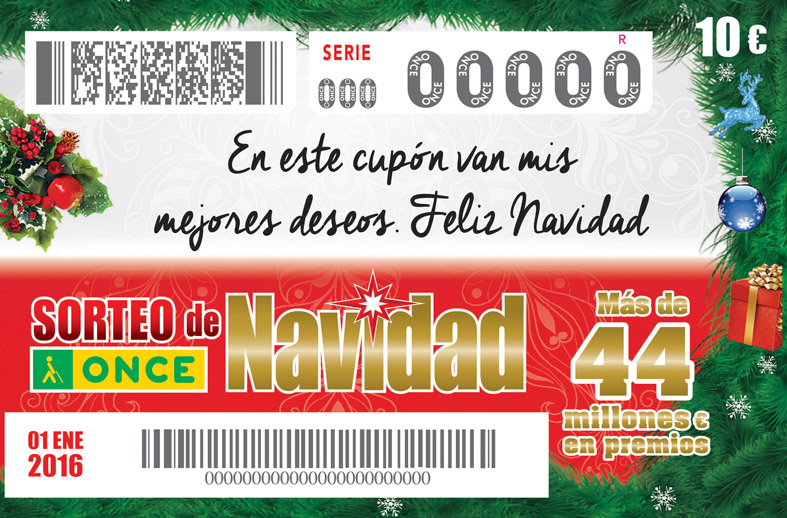 Reproducción de un cupón del Extraordinario con uno de sus mensajes navideños