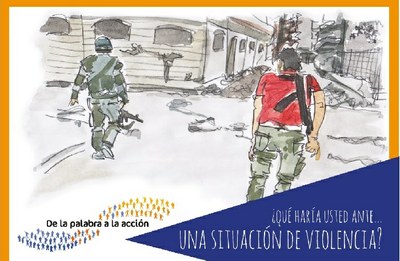 Cartel de la campaña de Cruz Roja "De la palabra a la acción"