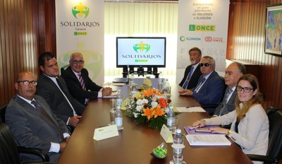 El Jurado que falló en Las Palmas la edición 2015 de los Premios Solidarios ONCE Canarias, en plena reunión
