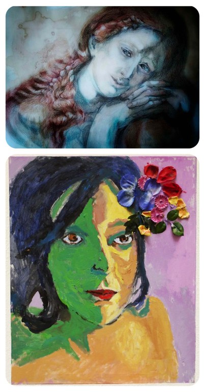 Collage con los dos trabajos ganadores en Gráfica