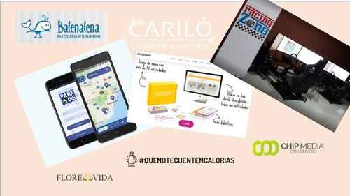 Diapositiva cartel sobre iniciativas de emprendimiento apoyadas por Fundación ONCE