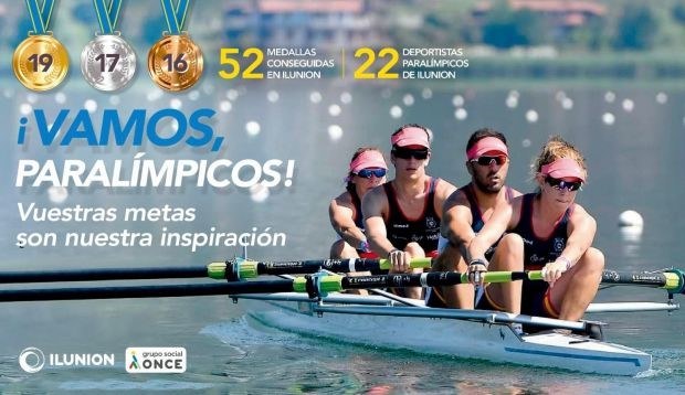 Diapositiva del cartel de patrocinio de Ilunion a los paralímpicos