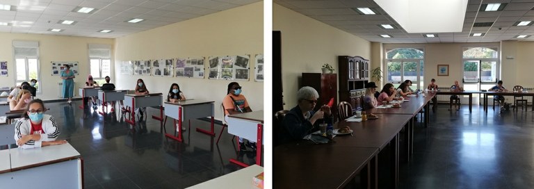 Dos momentos de las clases de inglés en el CRE de Pontevedra