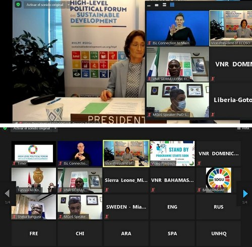 Pantallazos de la reunión ante el Foro político de Naciones Unidas