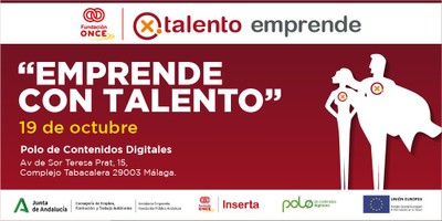 Diapositiva cartel de la experiencia emprende + con talento