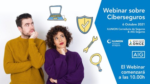 Diapositiva cartel del webinar sobre Ciberseguridad