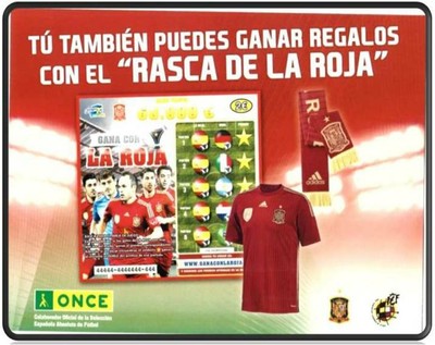 Anverso diptico "Gana con la Roja" para vendedores