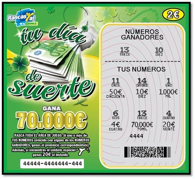 Anverso rasca "Tu día de suerte"