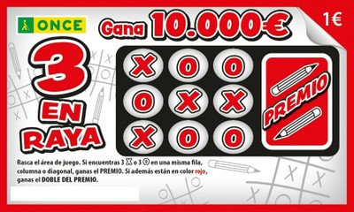 Boleto del rasca 3 en raya