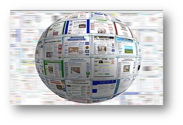 Esfera compuestan por recortes de noticias