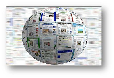 Esfera compuestan por recortes de noticias