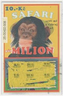 Imagen de un boleto de lotería instantánea de la República Checa