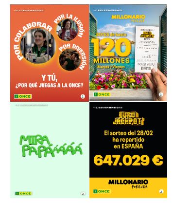 varias publicaciones en la cuenta de Instagram de JuegosONCE.