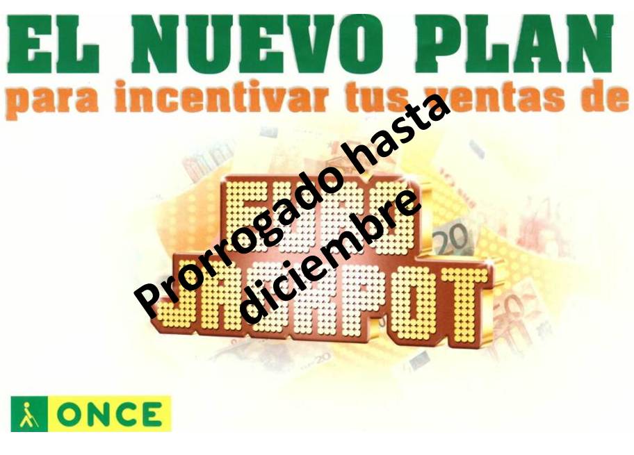 Portada diptico Plan incentivación Eurojackpot con la leyenda "prorrogado hasta diciembre"