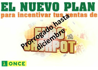 Portada diptico Plan incentivación Eurojackpot con la leyenda "prorrogado hasta diciembre"