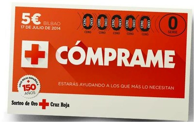 Anverso cupón Sorteo del Oro de la Cruz Roja