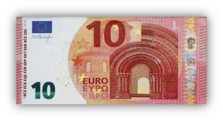 Anverso de un nuevo billete de 10 €