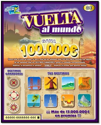 Anverso rasca "Vuelta al Mundo"