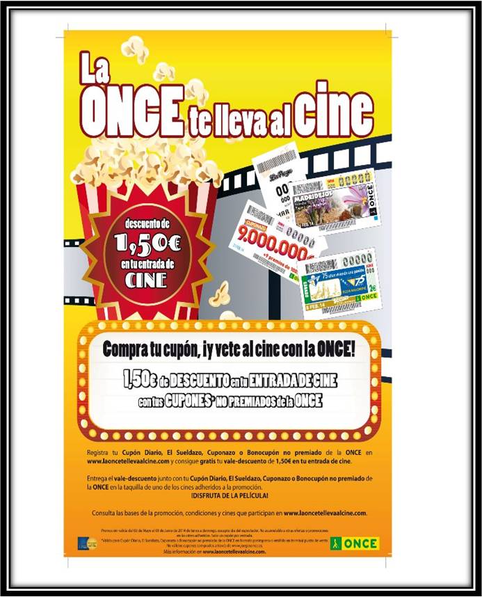 Cartel promocional de "La ONCE te lleva al cine"