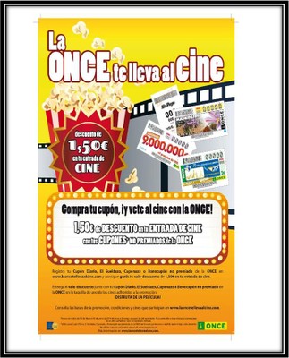 Cartel promocional de "La ONCE te lleva al cine"