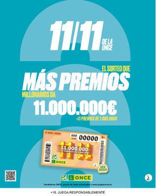 cartel de campaña del sorteo 11/11 de la ONCE en el PV